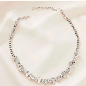 Stella & Dot Silver Bow Collar Necklace